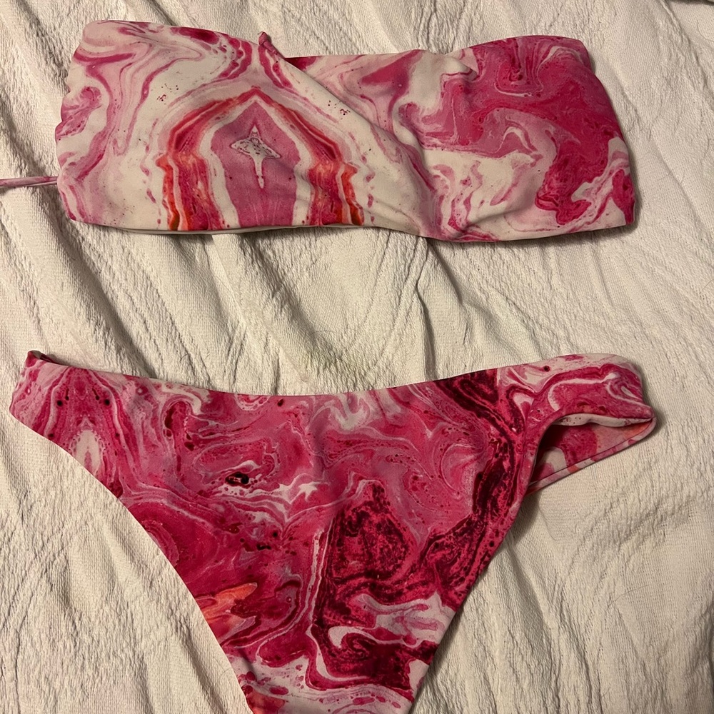 Pink marble bikini